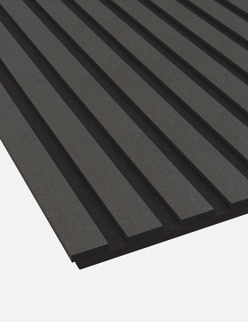 Akustikpaneel RAW - MDF SCHWARZ - Filz schwarz - 16x600x3000mm Limited Wandpaneel