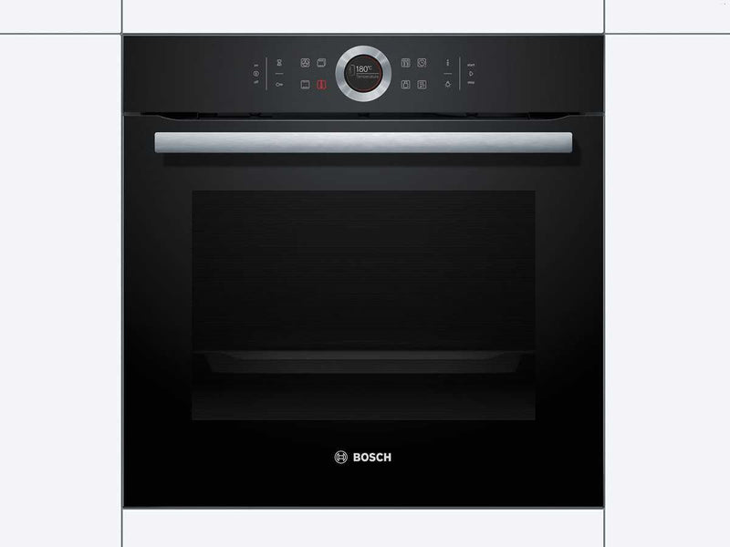 BOSCH Einbau-Backofen 60 cm Vulkan schwarz, mit AutoPilot 13 Beheizungsarten inkl. 4D-