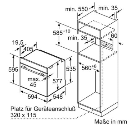 BOSCH Einbau-Backofen 60 cm Vulkan schwarz, mit AutoPilot 13 Beheizungsarten inkl. 4D-