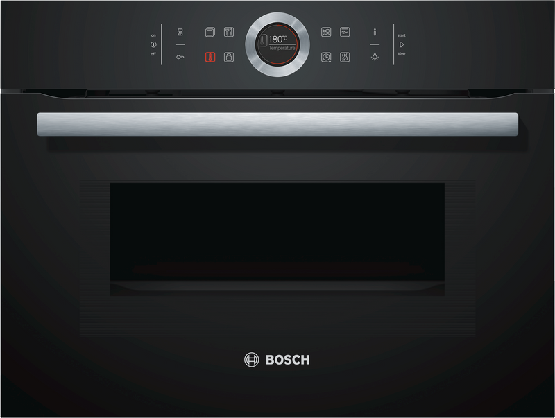 BOSCH Kompakt-Backofen mit Mikrowelle, schwarz 6 Beheizungsarten inkl. 4D-
