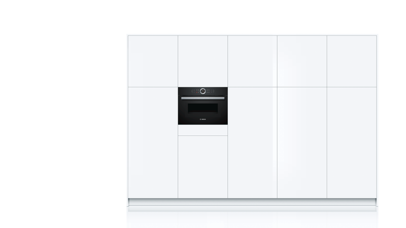 BOSCH Kompakt-Backofen mit Mikrowelle, schwarz 6 Beheizungsarten inkl. 4D-