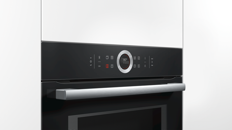 BOSCH Kompakt-Backofen mit Mikrowelle, schwarz 6 Beheizungsarten inkl. 4D-