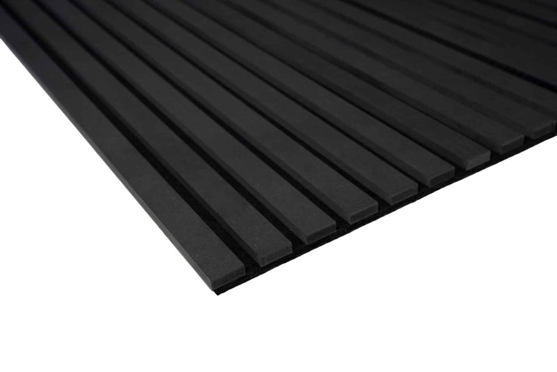 LIMITED EDITION RAW AKUSTIKPANEEL - SCHWARZ MDF GESCHLIFFEN - 50STK - 2400x600x15MM