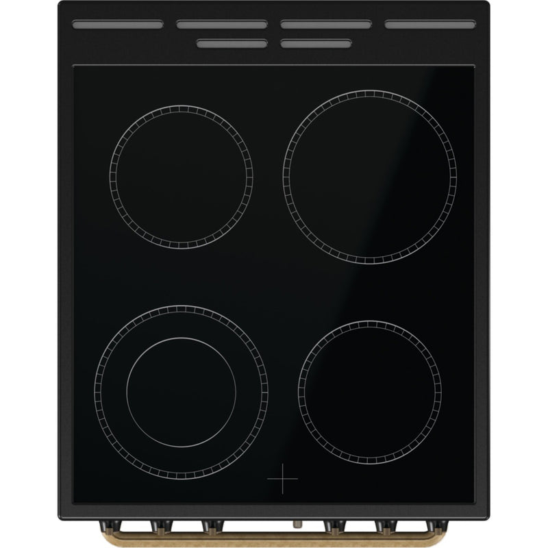 Gorenje Elektro-Standherd - B 50 cm A, Heißluft, 71L, Uhr, Timer,  Aufgesetzte Knebel, extra Steam, Glaskeramik-Kochfeld, schwarz