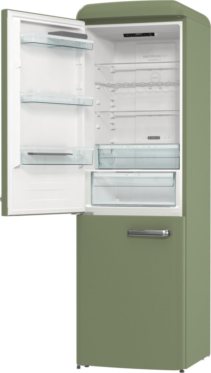 Gorenje Retro Kühl-Gefrierkombination Olive - Türanschlag links - ONRK619DOL-L