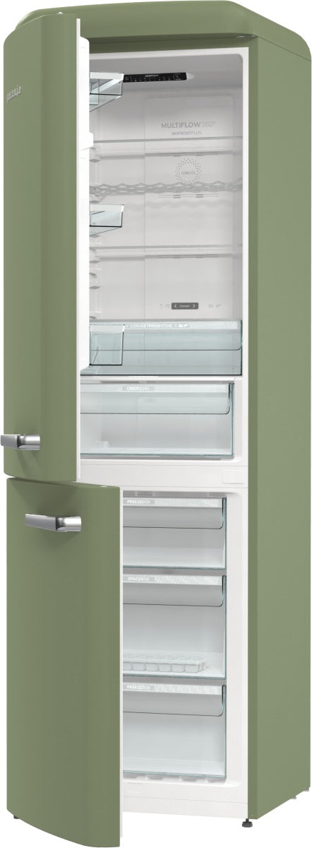 Gorenje Retro Kühl-Gefrierkombination Olive - Türanschlag links - ONRK619DOL-L