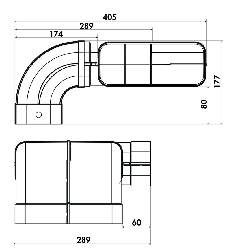 flow 150 Rohrset für Muldenlüfter, Abluft-Set, weiß