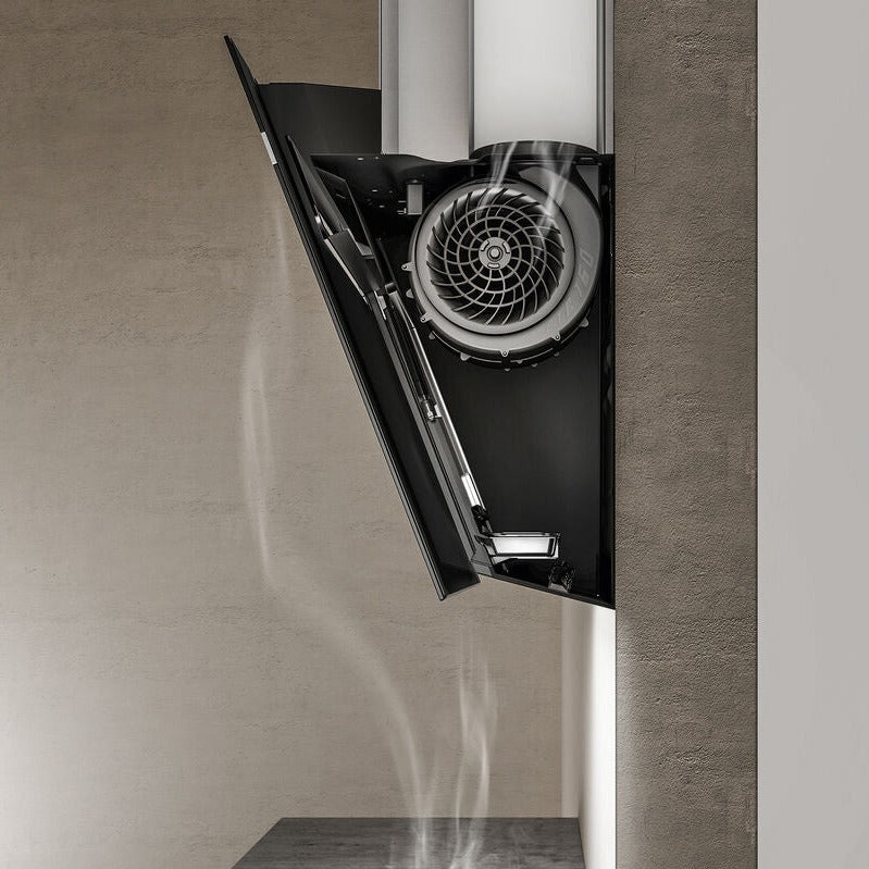ELICA Wandhaube MAJESTIC NO DRIP BL-A-90 Schwarz-Edelstahl poliert, Leistung 600m³-h,