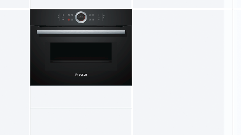 BOSCH Kompakt-Backofen mit Mikrowelle, schwarz 6 Beheizungsarten inkl. 4D-