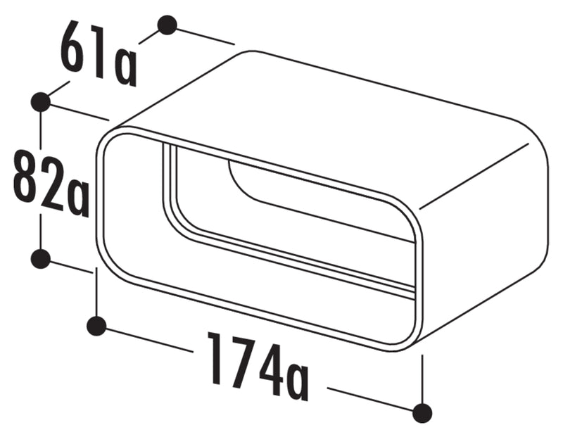 MF-RVB 125 Rohrverbinder, Verbindungselement, weiß. Verbinder für Flachkanalrohre