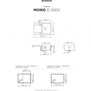 SCHOCK Spüle Mono D-100S-A Cristadur Polaris - MOND100SAPOL