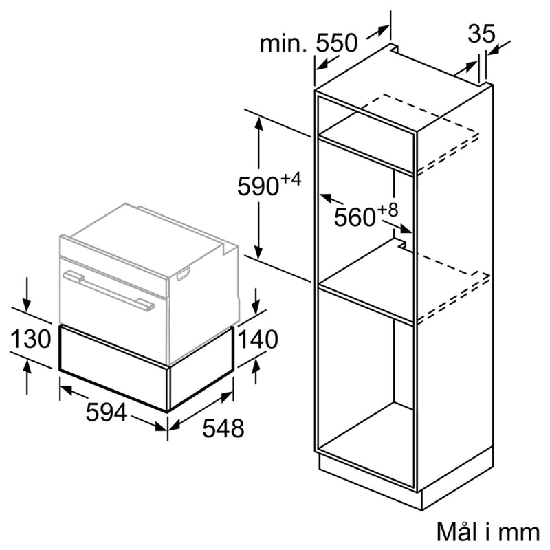 SIEMENS Wärmeschublade iQ 700,compact45 blackSteel