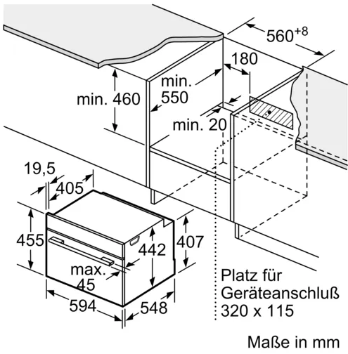 BOSCH Kompakt-Backofen mit Mikrowelle, schwarz 6 Beheizungsarten inkl. 4D-
