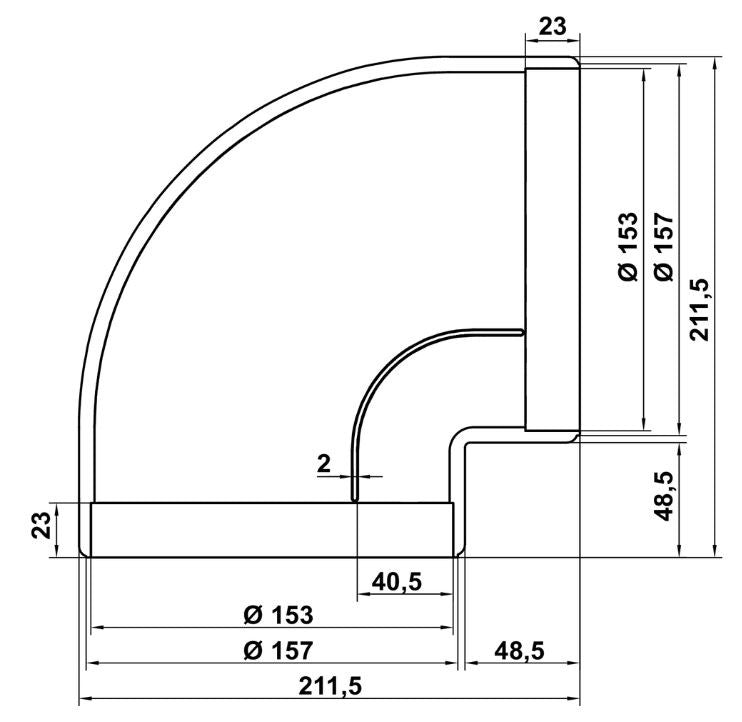 R-RBV flow 150 Rohrbogen 90° Verbindungselement weiß - 4052015