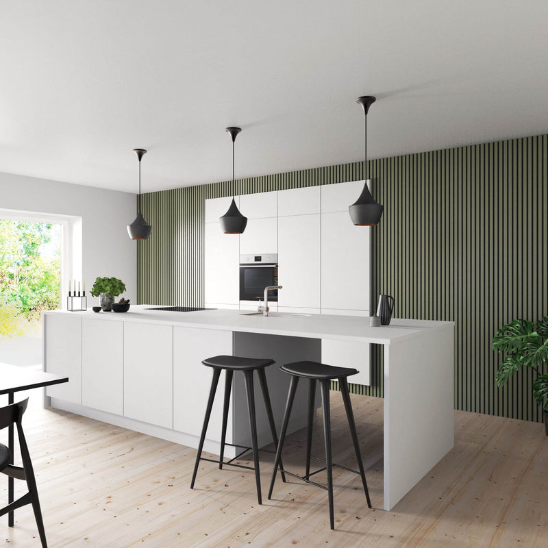 BY JACOBSEN AKUSTIKPANEEL TREND - OLIVE - FILZ SCHWARZ - 19x600x2400MM