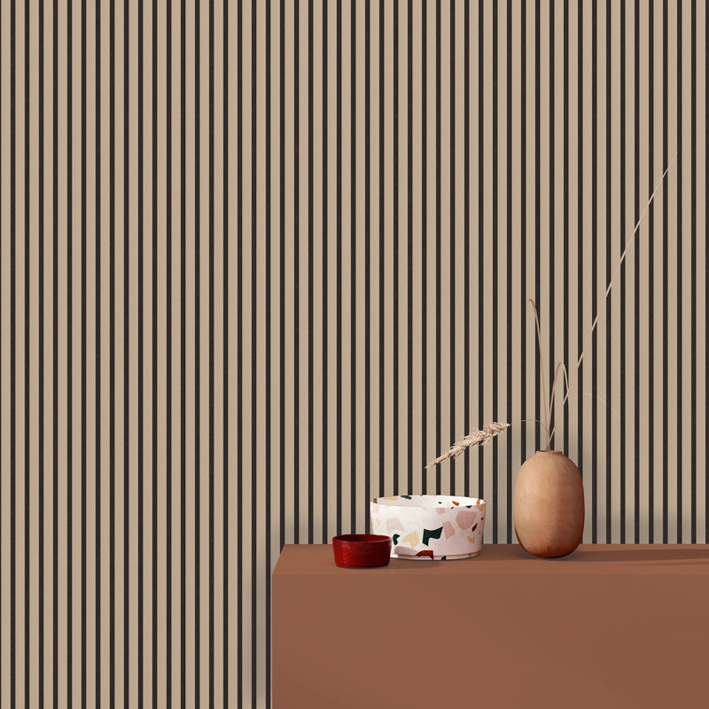BY JACOBSEN AKUSTIKPANEEL TREND - SAND  - FILZ SCHWARZ - 19x600x2400MM