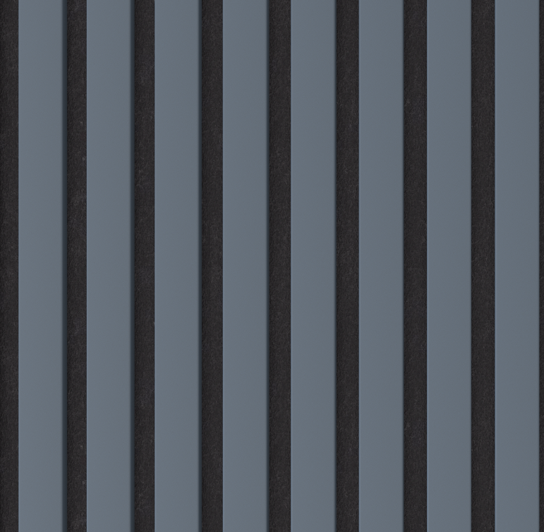 BY JACOBSEN AKUSTIKPANEEL TREND - SMOKEY BLUE - FILZ SCHWARZ - 19x600x2400MM