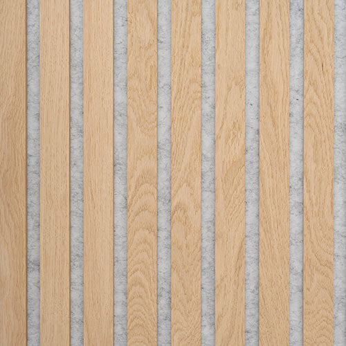 Akustikpaneel 2400 x 600 mm Eiche Natur Holz -  Filz Grau MDF Natur Limited Wandpaneel 19 mm