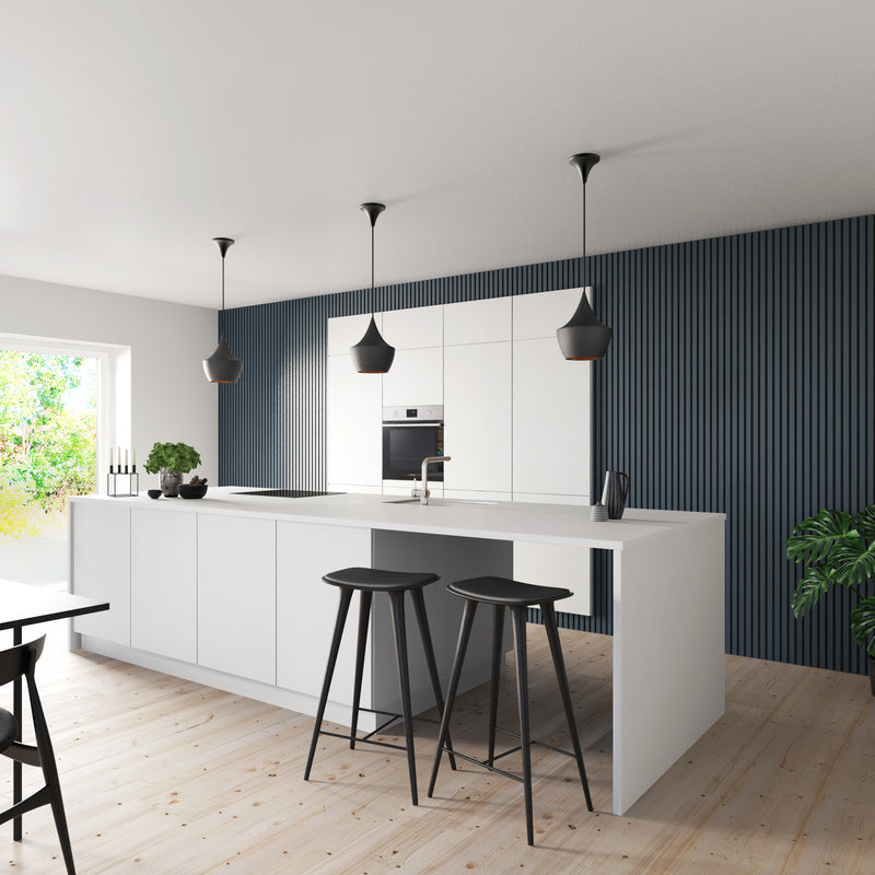 BY JACOBSEN AKUSTIKPANEEL TREND - SMOKEY BLUE - FILZ SCHWARZ - 19x600x2400MM